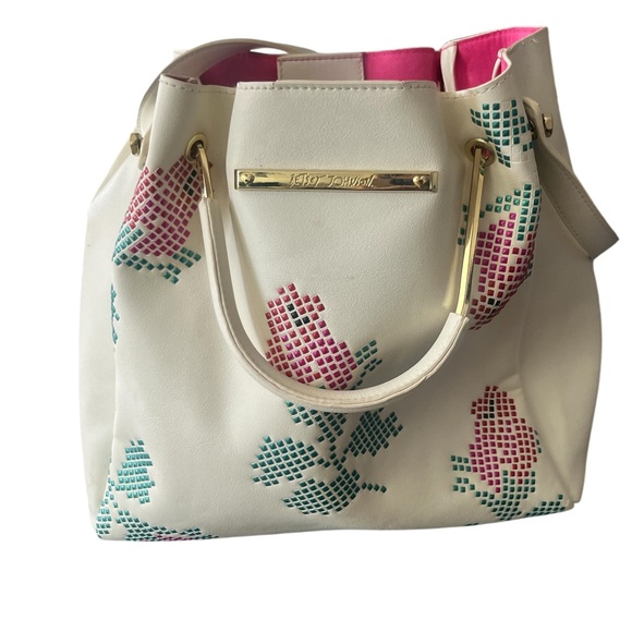 Betsey Johnson Cream Floral Shoulder Bag - Picture 1 of 5